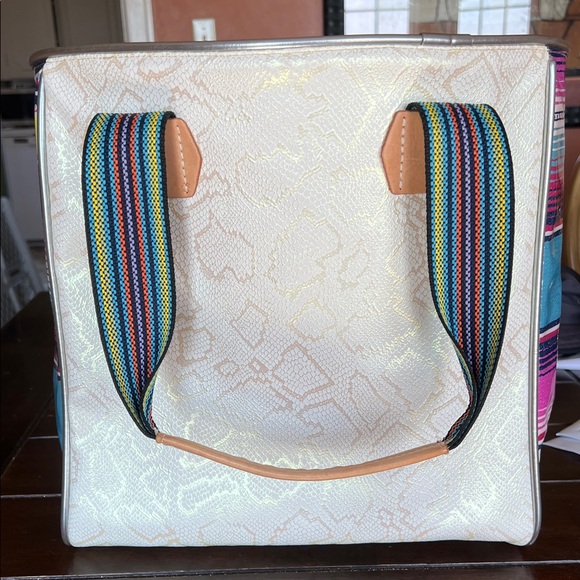 Consuela Teal and Cream Floral Tote - Picture 3 of 9